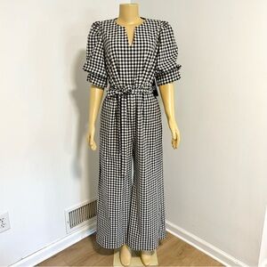 NWTs New York & Company Black and White Checkered JumpSuit Romper‎ Size Large